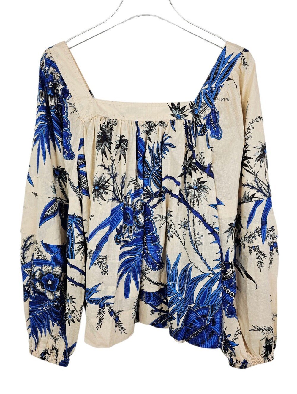 Banana Republic #852361 Square Neck Tropical Floral Boho Blouse NWT - Picture 4 of 10
